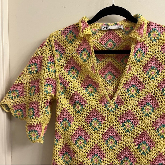 Zara Crochet Mini Dress Small - Picture 7 of 14